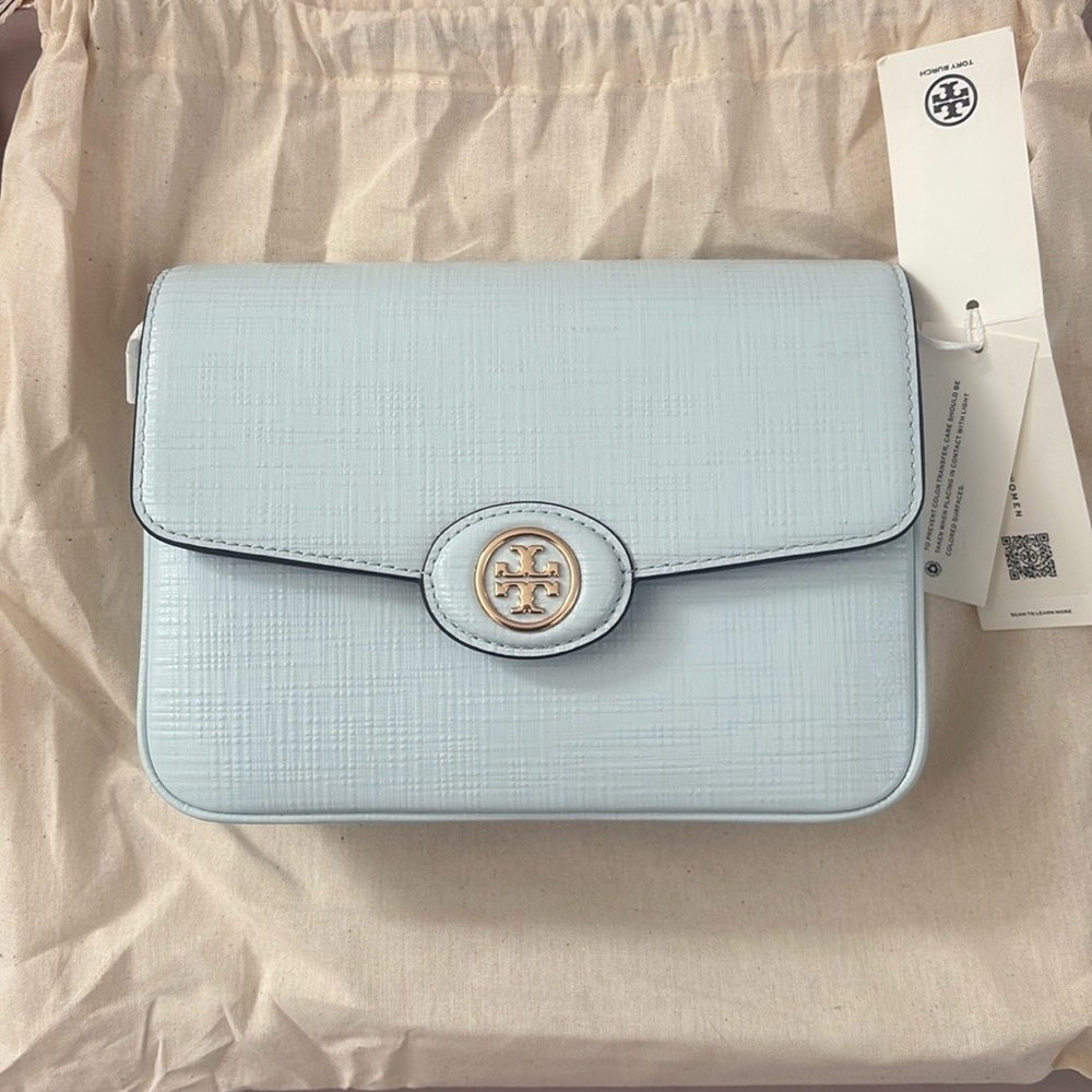 Tory Burch Robinson Crosshatched Leather Convertible Shoulder Bag